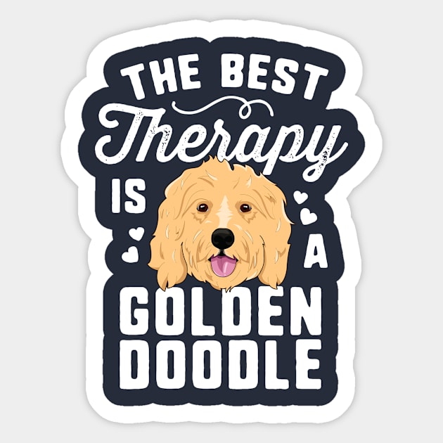 The Best Therapy Is A Goldendoodle T-Shirt Women Doodle Dog Sticker by 14thFloorApparel